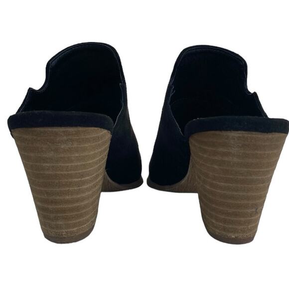 Corky's Boutique Black Faux Suede Mule Stacked Heel Size 7 - Picture 5 of 9